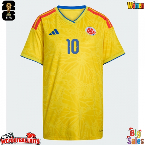 Colombia James Rodriguez #10 Replica Home Stadium Shirt for Women World Cup 2026 Short Sleeve